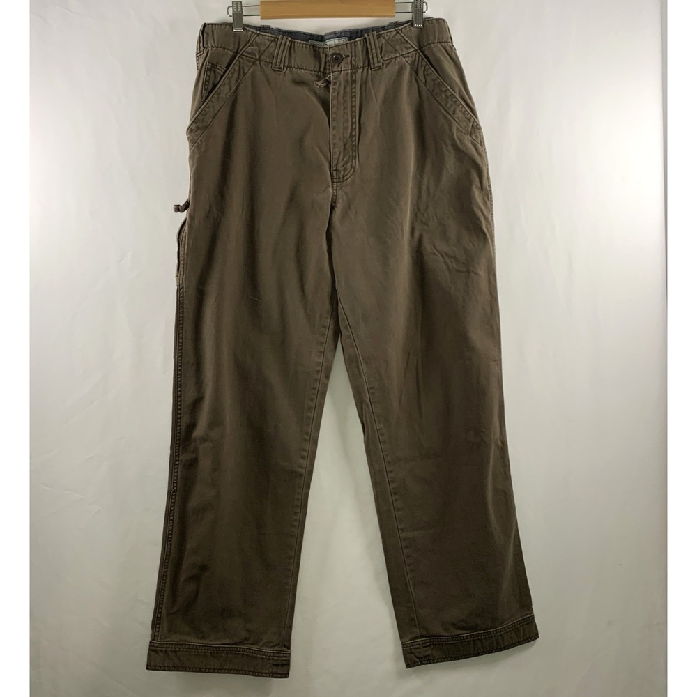 VTG Old Navy Mens Cotton Twill Utility Pants Size 36x34 Brown Mid Rise Straight
